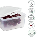 Kleine Vorratsdosen Set 600ml - 12x12x6 cm - quadratisch - Lebensmittelbox Gefrierdose Frischhaltedose Mikrowellengeeignet Spülmaschinengeeignet - transparent mit weißem Deckel