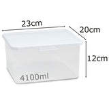 Große Vorratsdosen Set 4100ml - 23x20x12 cm - transparent mit weißem Deckel - Gefrierdose Frischhaltedose Mikrowellengeeignet Spülmaschinengeeignet Lebensmittelecht