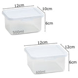 Kleine Vorratsdosenset 500+600ml - 4 Teile - transparent mit weißem Deckel - Gefrierdose Frischhaltedose Mikrowellengeeignet Spülmaschinengeeignet Lebensmittelecht