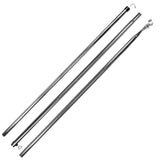 Stahl Dachhakenstange Zeltstange - mit Klemme und Haken - teleskopierbar 210-290 cm - 22/19mm | 3 Teile - leicht - stabil - Ersatz Gestänge Zelt Vorzelt Camping Teleskopstange Dachstange