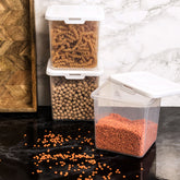 Vorratsdosen Set 1200ml - 12x12x12 cm Gefrierdose Frischhaltedose Mikrowellengeeignet Spülmaschinengeeignet - transparent mit weißem Deckel