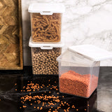 Vorratsdosen Set 1200ml - 12x12x12 cm Gefrierdose Frischhaltedose Mikrowellengeeignet Spülmaschinengeeignet - transparent mit weißem Deckel