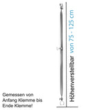 Stahl Zeltstange - Dachauflagestange mit 2x Klemmen - teleskopierbar 75-125cm - Ø22/19mm - 2 Teile - Ersatz Gestänge für Zelt Vorzelt Camping Zubehör Teleskopstange 2tlg