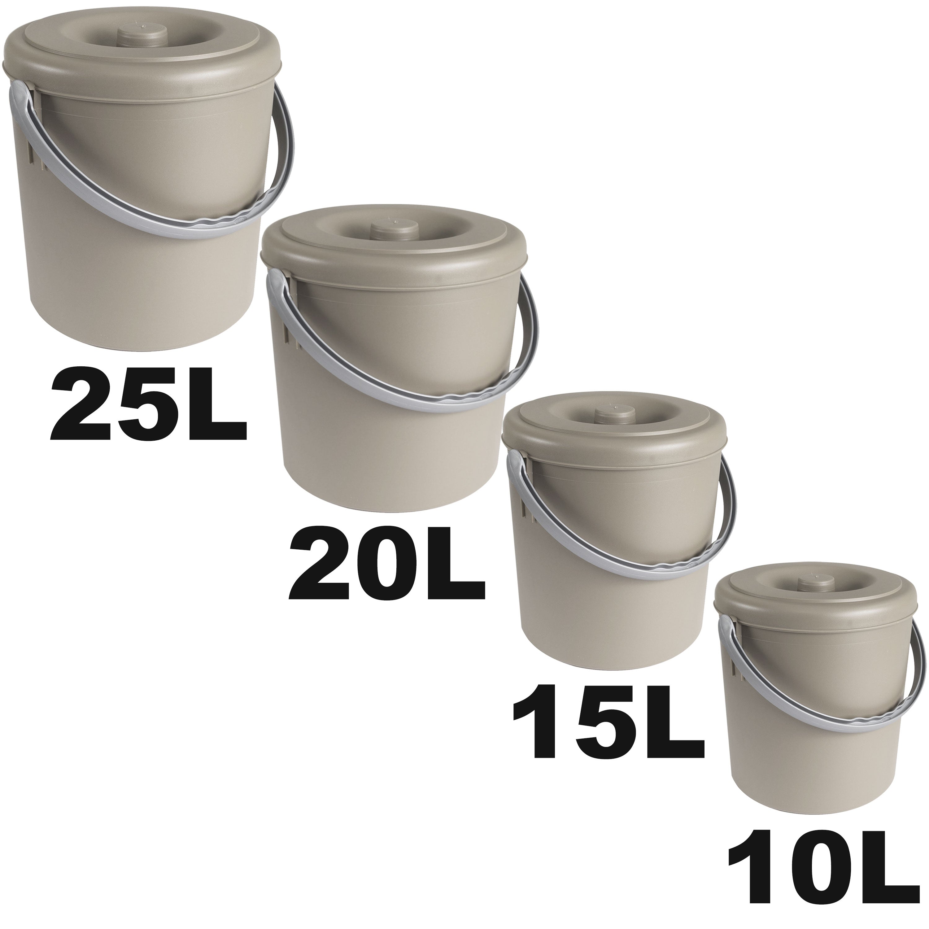Mülleimer 10 Liter mit verschließbarem Deckel und Henkel - 27cm hoch