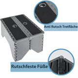 Caravan Trittstufe Klappbare Stufe 45x30x23 cm aus Kunststoff bis zu 150kg belastbar mit Anti-Rutsch-Trittfläche Einstiegshilfe Einzeltritt Faltbar Wohnwagen Wohnmobil Fußbank Trittleiter