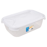 3 Stück Vorratsdose Set 2,7 Liter mit Deckel Frischhaltedose - Aufbewahrungsbox mit Deckel - lebensmittelecht - transparent mit weißem Deckel - rechteckig