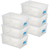 6 x Aufbewahrungsbox mit Deckel 10 Liter - 36x25x14 cm - transparent stapelbar LEBENSMITTELECHT - Kunststoff Box Kiste - Plastik Behälter Organizer - Büro Haushalt Küche Kinderzimmer Spielzeugkiste