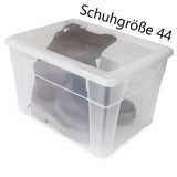 6 x Aufbewahrungsbox mit Deckel 20 Liter - 39x29x24 cm - transparent stapelbar LEBENSMITTELECHT - Kunststoff Box Kiste - Plastik Behälter Organizer - Büro Haushalt Küche Kinderzimmer Spielzeugkiste