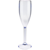 2 x Campingglas Champagner Fluter Sektglas 150 ml BLAU klar Gläser - Champagnerglas für Camping Küche - Trinkkelch Goblet - elegantes Design - Outdoor Partyglas - Bruchfest Kunststoff Glas Kelch bruchfest