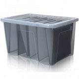 6x Aufbewahrungsbox mit Deckel 60 Liter - 60x40x33cm - transparent - stapelbar