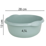 2x Schüssel Set rund grün - 4,5 Liter - 28 cm - Waschschüssel Spülschüssel Wasserschüssel - Lebensmittelecht - Kunststoff Spüle