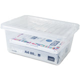 AUFBEWAHRUNGSBOX 18 CM HOCH - 14 Liter - DINA4-Format Aufbewahrungsbox mit Deckel - 40x30x18cm - transparent klar - stapelbar - Kunststoff Box Stapelkiste Unterbettkommode Büro