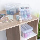 AUFBEWAHRUNGSBOX - 2,6 Liter - Aufbewahrungsbox mit Deckel - 24x14x12cm - transparent klar - stapelbar - Kunststoff Box Stapelkiste Ordnungsbox Büro DIY