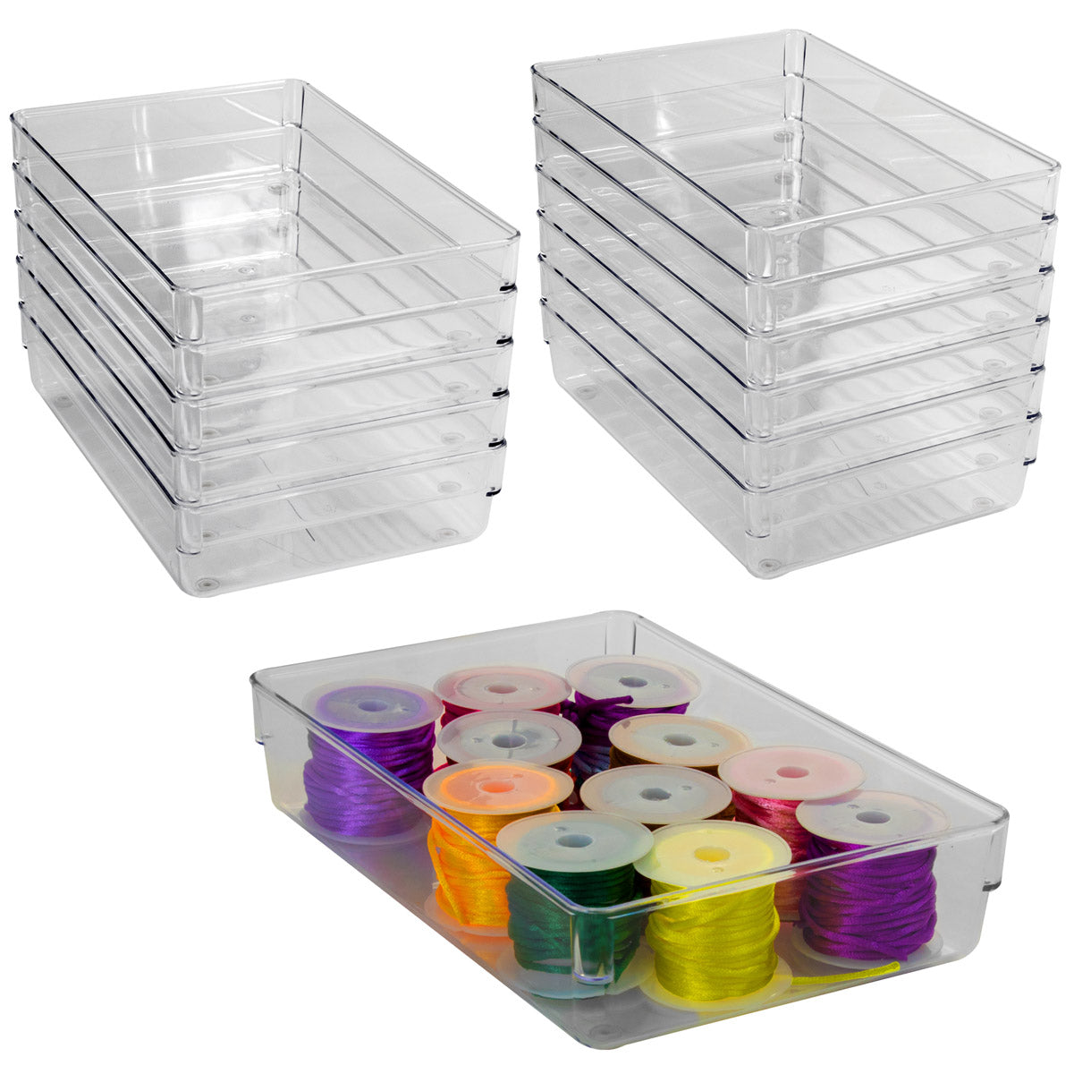 ordnungssystem schmuck aufbewahrung Schubladen Ordnungssystem 24x16 cm klar transparent 5,5 cm hoch Antisl – Hummelladen