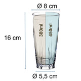 Melamin Geschirr Set Jesolo Blau für 2 Personen - 8 Teile - mit klarem Trinkglas 450ml aus Acryl Steingutoptik Campinggeschirr
