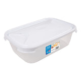 Vorratsdose 4,5 Liter mit Deckel Frischhaltedose - Aufbewahrungsbox mit Deckel - lebensmittelecht - transparent mit weißem Deckel - rechteckig