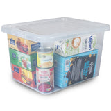 Aufbewahrungsbox mit Deckel 25 Liter - 43x33x26cm - transparent - stapelbar