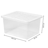 3x Aufbewahrungsbox mit Deckel 37 Liter - 49x39x27cm - transparent - stapelbar