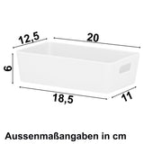 Ordnungsbox - 20x12,5x6cm - 1,2 Liter - Schubladenorganizer Ordnungskorb Organizerbox Ordnungssystem
