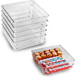 Schubladen Ordnungssystem 16x16 cm klar transparent 5,5 cm hoch Antislip - Organizer für Schminktisch Kosmetik Bad Küche Büro Box Kiste Besteck Aufbewahrungsbox klein Ordnungsbox Schubladeneinsatz