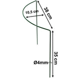 Pflanzenstütze Staudenstütze halbrund - Ø38 cm - 35 cm hoch aus 4mm kunststoffummantelten Draht - Für den Garten - Metal - Buschstütze - Staudenstütze - Pflanzbogen Staudenhalter Rankhilfe Pflanzenring