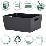 Ordnungsbox - TAUPE Lederoptik - DINA4 - 35x26x15cm - 11.5 Liter - Ordnungskorb - Schubladenorganizer Organizerbox Ordnungssystem Aufbewahrung