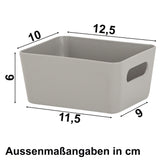 Ordnungsbox - TAUPE - Lederoptik - 12,5x10x6cm - 600ml - Schubladenorganizer Ordnungskorb Organizerbox - Ordnungssystem