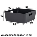 Unterbett Organizer Set - 12 cm hoch - anthrazit - passend für Bettkasten 30x90cm - Bett Aufbewahrung