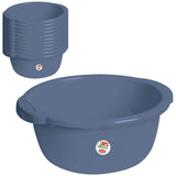 12x Schüssel 14 Liter rund D-40x18 cm Blau - Universal Haushaltsschüssel Waschschüssel Küchenschüssel Spülschüssel Kunststoff Fußbad Pflege - nestbar