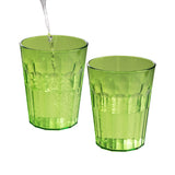 6 Stück Campingglas Trinkglas GRÜN 450 ml Trinkgläser - für 6 Personen - bruchfest Camping Glas Set - Kunststoff Party Picknick Kinder Wasserglas