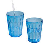 6 Stück Campingglas Trinkglas BLAU - 450 ml Trinkgläser - für 6 Personen - bruchfest Camping Glas Set - Kunststoff Party Picknick Kinder Wasserglas