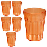 6 Stück Campingglas Trinkglas ORANGE 450 ml Trinkgläser - für 6 Personen - bruchfest Camping Glas Set - Kunststoff Party Picknick Kinder Wasserglas