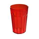 Melamin Geschirr und Acryl Glas Set für 4 Personen - 16 Teile - Campinggeschirr - rot weiß - mit Trinkglas 630 ml rot Gläsern - Essgeschirr