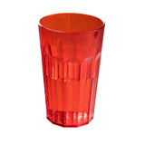 Melamin Geschirr und Acryl Glas Set für 4 Personen - 16 Teile - Campinggeschirr - rot weiß - mit Trinkglas 630 ml rot Gläsern - Essgeschirr