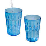 4 Stück Campingglas Trinkglas BLAU - 630 ml Trinkgläser - für 4 Personen bruchfest Camping Glas Set - Kunststoff Party Picknick Kinder Wasserglas