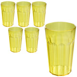 6 Stück Campingglas Trinkglas GELB - 630 ml Trinkgläser - für 6 Personen - bruchfest Camping Glas Set - Kunststoff Party Picknick Kinder Wasserglas