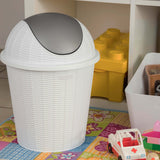 Mülleimer 10 Liter rund Ø28,5x39cm Rattanoptik Schwingdeckel Schwingde – Hummelladen