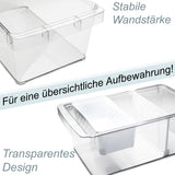 Kühlschrank-Organizer 37x23x14,5 cm durchsichtig mit Griff - aus Acryl Aufbewahrungsbox Fridge Organizer Kühlschrankbox BPA-frei Speisekammer Vorratsschrank transparent Küchenschrank Box