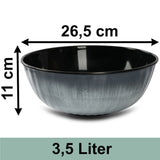 Melamin Geschirr Set Jesolo Grau für 6 Personen 19 Teile - mit Salatschale Steingutoptik Spülmaschinengeeignet Essgeschirr Campingzubehör Campinggeschirr Wohnwagen Camping Festival Picknick Gartenparty