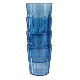 6 Stück Campingglas Trinkglas BLAU - 250 ml Trinkgläser - für 6 Personen - bruchfest Camping Glas Set - Kunststoff Party Picknick Kinder Wasserglas