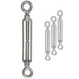 4x Edelstahl Spannschloss Spannschraube D-5mm - M5 - beidseitigen Ösen V2A - Seilspanner Segelspanner für Drahtseil - 11-17cm lang Wantenspanner Bruchlast 650kg