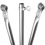 Stahl Verandastange Zeltstange - mit 2x Klemmen - teleskopierbar 210-290cm - 22/19mm - 3 Teile Verandastange leicht stabil - Ersatz Gestänge Zelt Vorzelt Camping Zubehör Teleskopstange Dachauflagestange