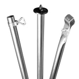 Stahl Sturmstange Zeltstange - mit Fuß und Klemme - teleskopierbar 210-290cm - Ø22/19mm 3 Teile leicht stabil Ersatz Gestänge Zelt Vorzelt Camping Zubehör Teleskopstange Aufstellstange