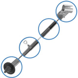Stahl Sturmstange Zeltstange - mit Fuß und Klemme - teleskopierbar 210-290cm - Ø22/19mm 3 Teile leicht stabil Ersatz Gestänge Zelt Vorzelt Camping Zubehör Teleskopstange Aufstellstange