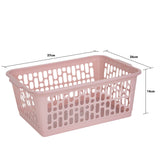 6x Aufbewahrungskorb - rosa - 37 x 26 - Körbchen - Kunststoffkorb - Organizer - Ordnung Aufbewahrung Bad Korb Kinderzimmer Haushalt