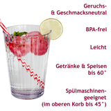 6x Campingglas aus Acryl 580ml klar - Trinkglas Acrylglas Kunststoff Wasserglas Camping Garten Echtglasoptik Picknick Becher Kinder Senioren Longdrink Coktail