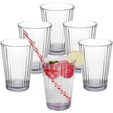 6x Campingglas aus Acryl 580ml klar - Trinkglas Acrylglas Kunststoff Wasserglas Camping Garten Echtglasoptik Picknick Becher Kinder Senioren Longdrink Coktail