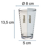 4x Campingglas aus Acryl 400ml klar - Trinkglas Acrylglas Kunststoff Wasserglas Camping Garten Echtglasoptik Picknick Becher Kinder Senioren Longdrink Coktail