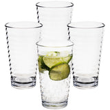 4x Campingglas aus Acryl 400ml klar - Trinkglas Acrylglas Kunststoff Wasserglas Camping Garten Echtglasoptik Picknick Becher Kinder Senioren Longdrink Coktail