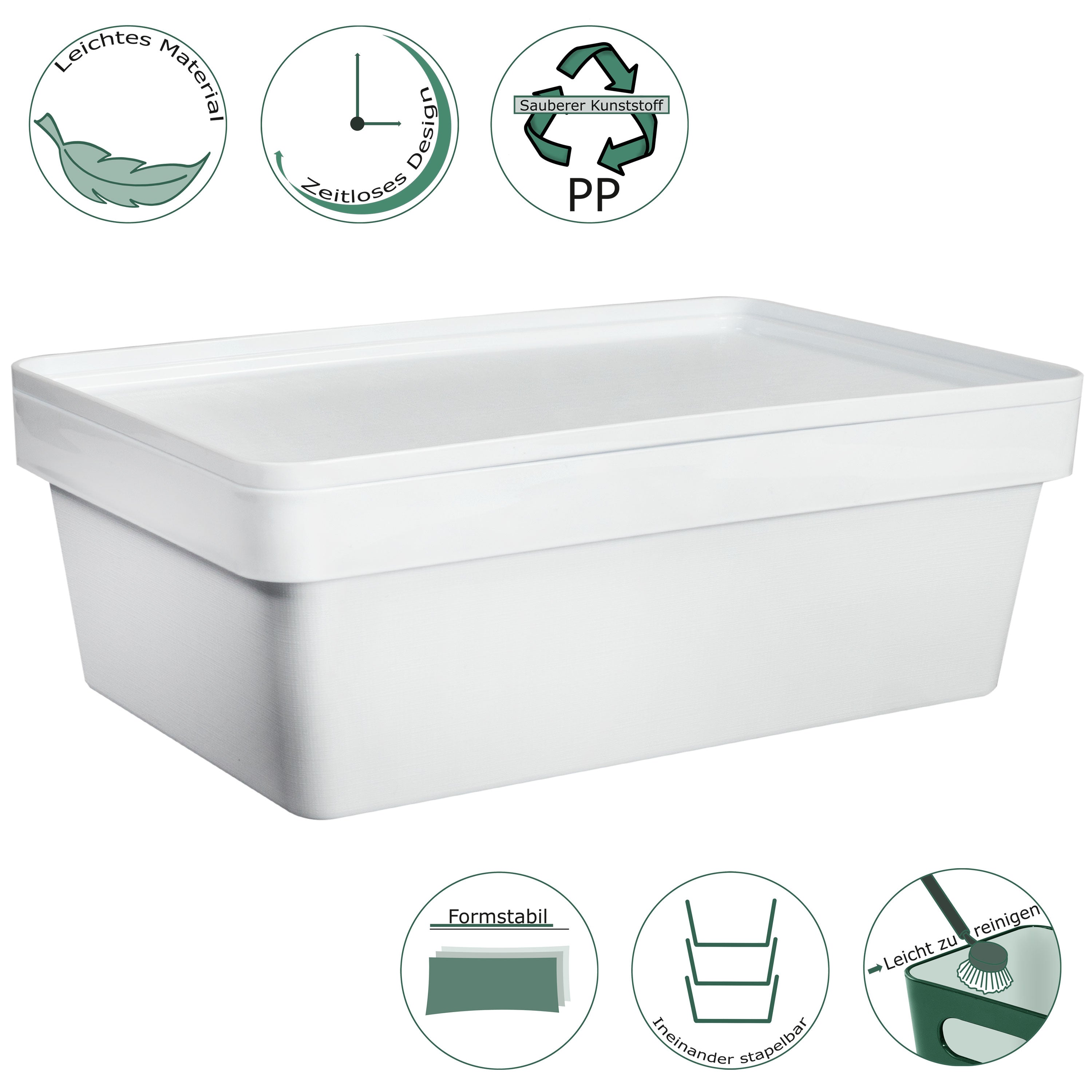 blumenkasten stapelbar Ordnungsbox mit Deckel - stapelbar - DINA4-Format